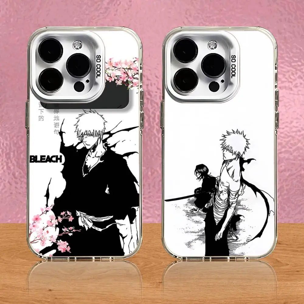 Anime B-Bleach Kurosaki Ichigo Phone Case For iPhone 16,15,14,13,12,11,Pro,XS,Max,Plus,Mini,SE White Candy Matte Shockproof Case