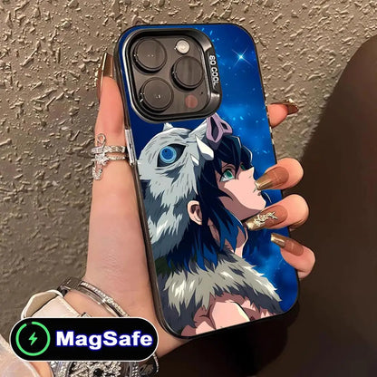 Demon Slayer Inosuke Phone Case for iPhone 16 15 14 13 12 11 Pro Max Plus MagSafe Translucent Colour Protective Smartphone Cover