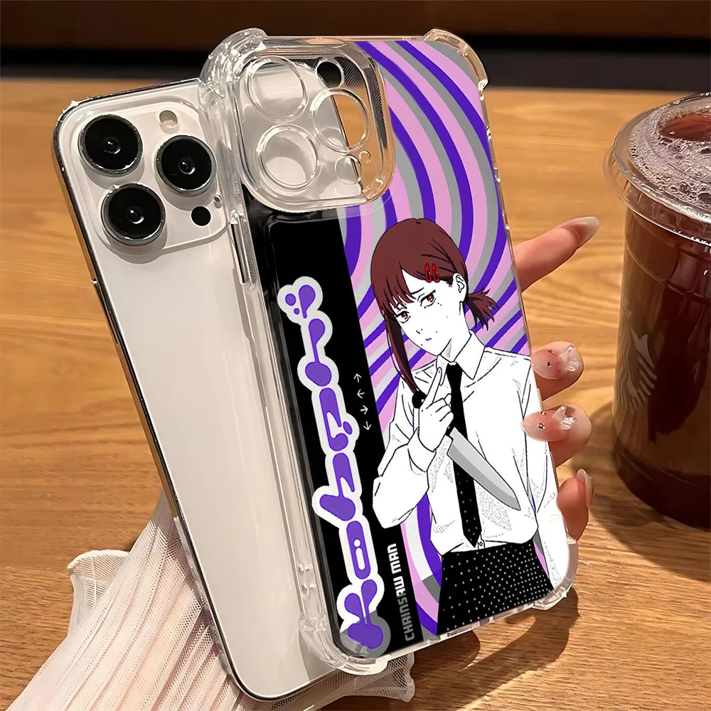 Chainsaw Man Anime Anti Fall Clear Phone Case For Xiaomi Redmi 14C 13C 12C K50 K40 Note 14 13 12 11 10 9S A1 A2 Pro Plus 4G 5G