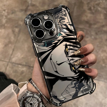 New HotAnime Cool BLEACH Plating Case For iPhone 16 15 14 13 12 11 Pro Max X XR XSMax 7 8 6 Plus Anti-Fall Airabag Back Cover