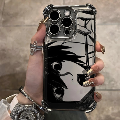 Anime Death Note Plating Phone Case For iPhone 17 17e 16e 16 15 14 13 12 11 Pro Max X XR XSMax 8 Mini Air Plus Anti-Fall Airabag