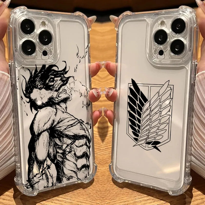 Attacks Anime On Titans Hot Cool Phone Case Clear For iPhone 17 16 14 15 11 12 13 Pro Max 16E Plus 17 Air Soft Shockproof Cover