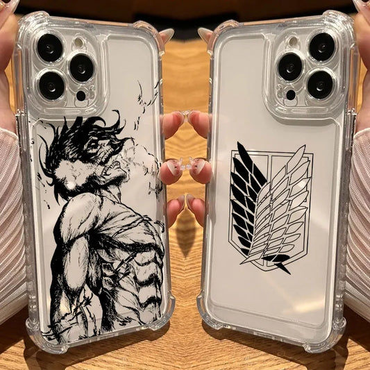 Attacks Anime On Titans Hot Cool Phone Case Clear For iPhone 17 16 14 15 11 12 13 Pro Max 16E Plus 17 Air Soft Shockproof Cover