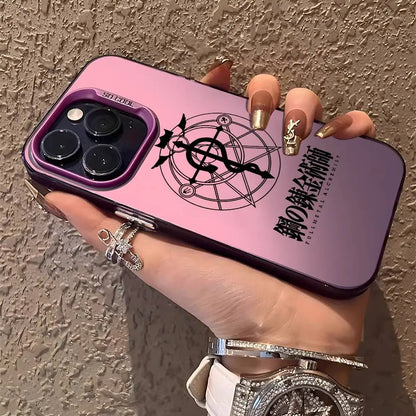 Phone Case F-Fullmetal Alchemist Logo For iPhone 17 16 15 14 13 12 11 Pro Max Black Purple Matte Laser Metallic Aurora Funda