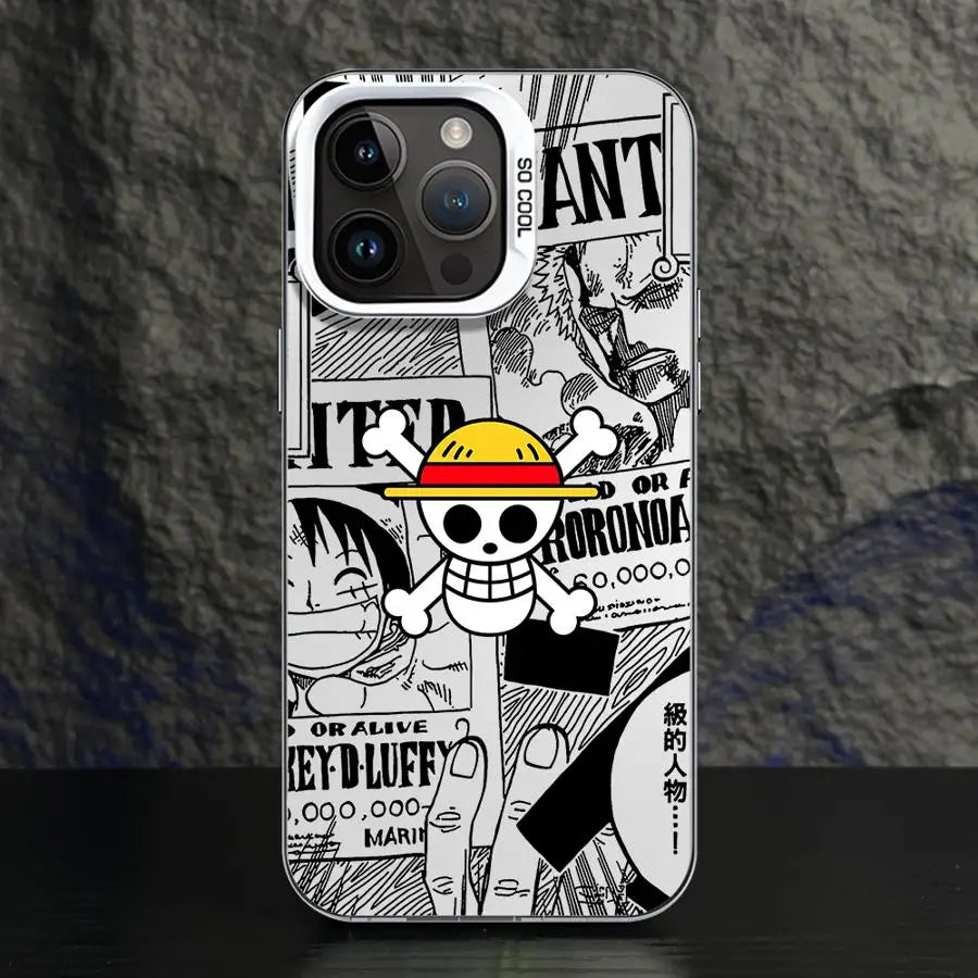 One Piece Bone Logo Cover Phone Case for iPhone 16e 11 12 13 Pro Max 14 15 16 Plus