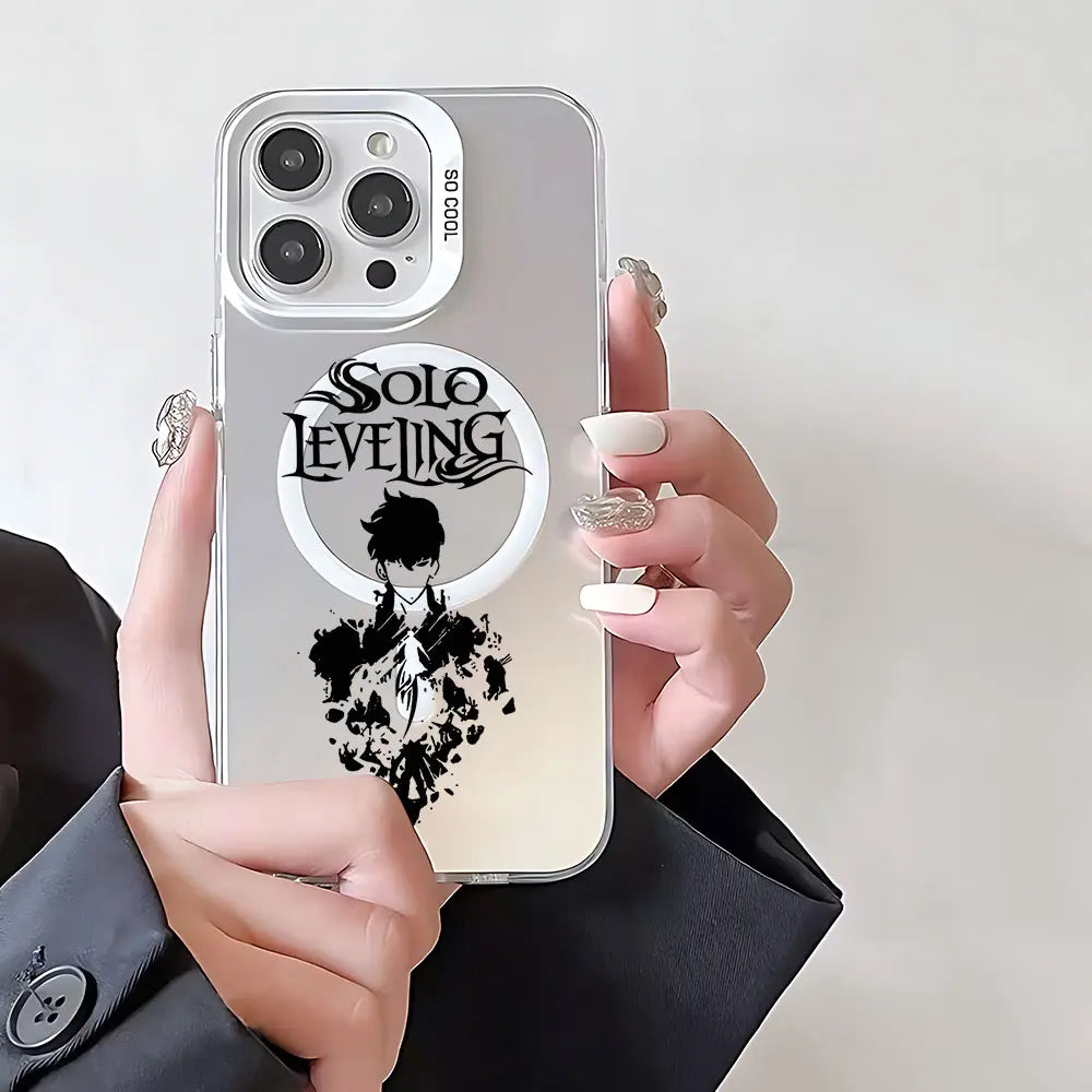 Anime Solos Levelings Magsafe Magnetic Phone Case for IPhone 11 12 13 14 15 16 Pro Max Plus Lens Creative Border Cover