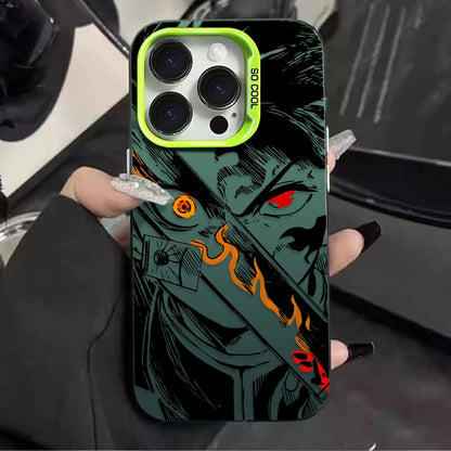 Trendy Anime Demon Slayer Frosted Case for iPhone 17 Air 16 E 15 14 Plus 13 12 Mini 11 Pro Max Acrylic Sheet Silicone Hard Cover
