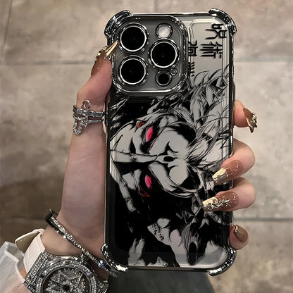 Jujutsu Kaisen Gojo Satoru New Plating Case For iPhone 16 15 14 13 12 11 Pro Max X XR XSMax 7 8 6 Plus Anti-Fall Airabag Back