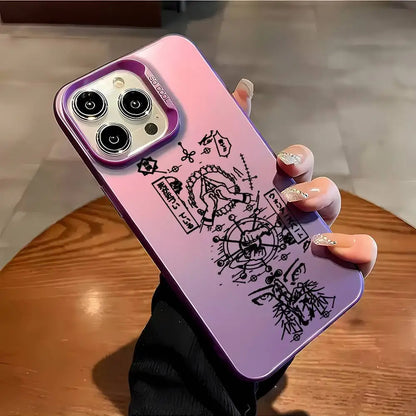 Anime J-Jujutsu Kaisen Phone Case For iPhone 16 15 14 13 12 11 Plus Pro Max multicolor Aurora laser Shockproof Funda Cover