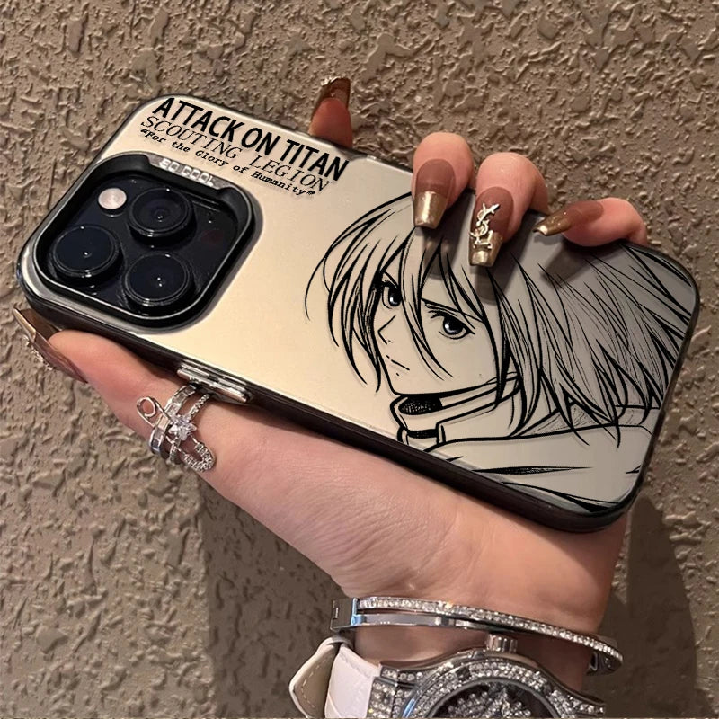 ATTACK ON TITAN MIKASA EREN YEAGER Couple Hard Case for iPhone 12 17 Air Pro Max 16 15 11 14 13 Pro Max XS X XR Plus 8 7 SE 2020