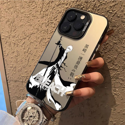 Black Anime Bleachs Kurosaki Ichigo Phone Case For iPhone 16 15 14 13 12 11 Pro Max X XR XSMAX 8 7 Plus Candy Matte Back Cover