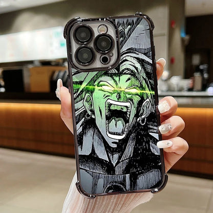 Dragon Ball anime sketch Plating Phone Case For iPhone 17 17e 16 15 14 13 12 11 Pro Max X XR 7 8 Mini Air Plus Anti-Fall Airabag