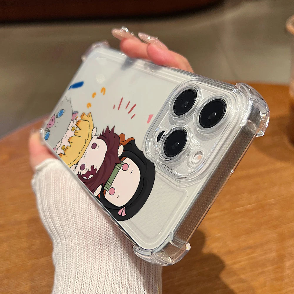 Cute D-Demons S-Slayers Phone Case for Apple iPhone 17 Air 16 15 14 Plus 13 12 11 Pro Max Anti-drop Soft Transparent Cover
