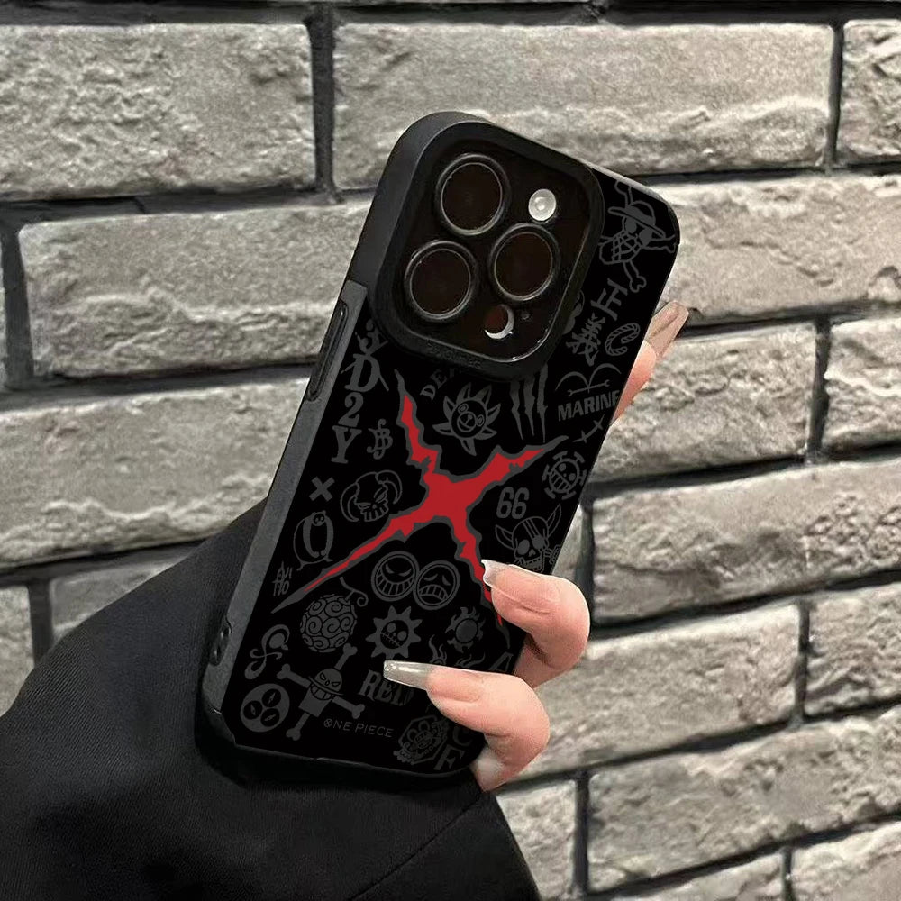One Luffies Z-Zoroes Pieces Phone Case for Apple iPhone 17 Air 16 16e 15 14 Plus 13 12 11 Pro Max Luxury Leather Texture Cover