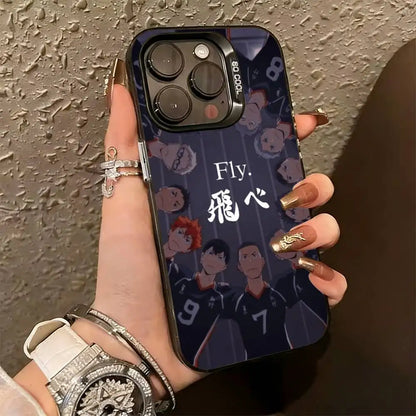 H-Haikyuu Anime  Phone Case For iPhone 17,16,15,14,13,12,11 Plus,Pro Max,XS,Colorful Silver Phone case Funda Cover