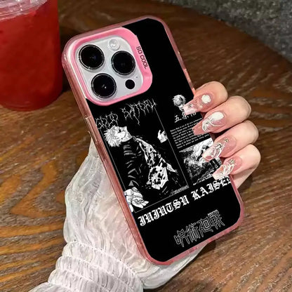 Anime J-Jujutsu K-Kaisen Gojo Phone Case IMD Phone Case For iPhone 16 15 14 13 12 11 Pro Max Plus Color Silver Cover