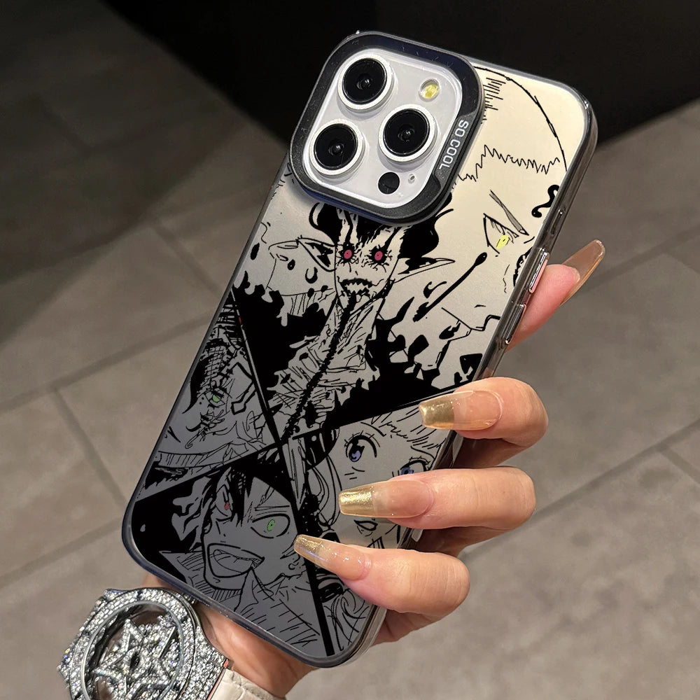 Black Clovers Astas Phone Case for Samsung Galaxy S26 S25 Edge S24 S23 S22 S21 FE S20 Ultra Plus 5G Colorful Silver Hard Cover