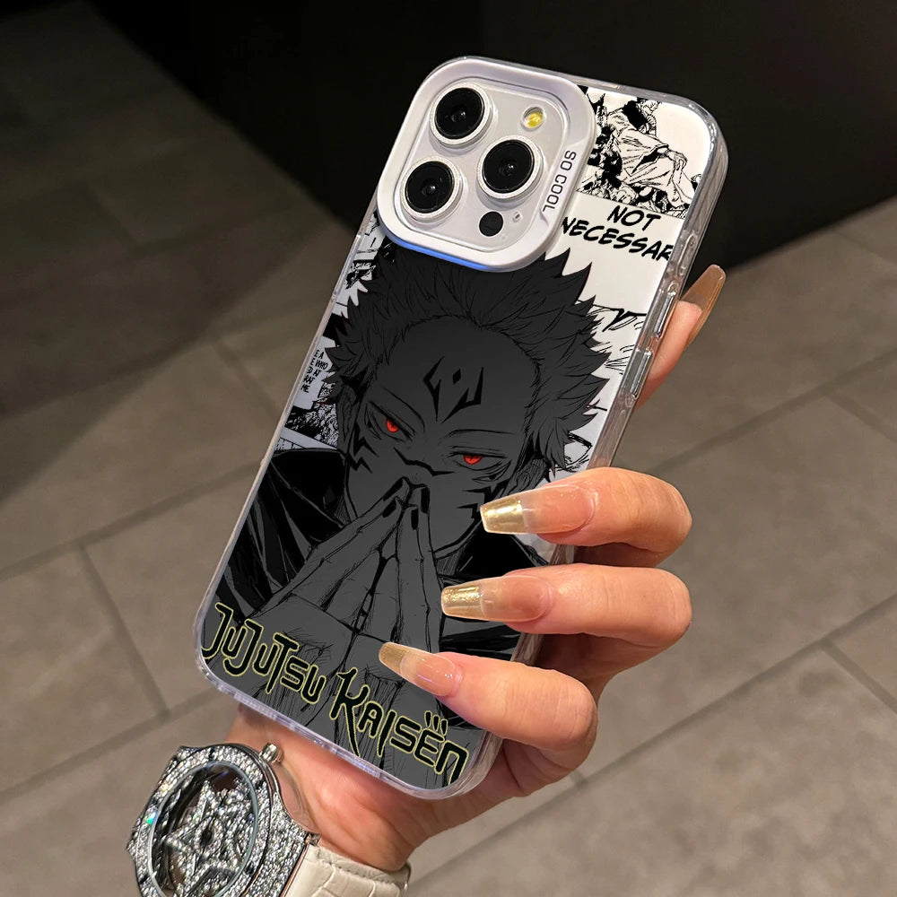 Jujutsus Kaisens Sukunas Phone Case for iPhone 17 Air 16 16e 15 14 Plus 13 12 11 Pro Max X Xs XR 8 Colorful Silver Hard Cover