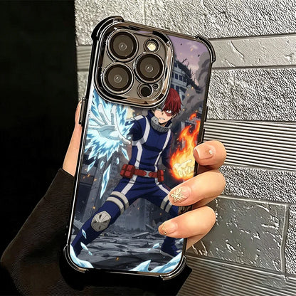 MHA My Hero Todoroki Shoto Soft Phone Case For iPhone 15 16 17 Air 14 Pro Max 16E Plus 13 12 Mini Plating Anti-Fall Fundas