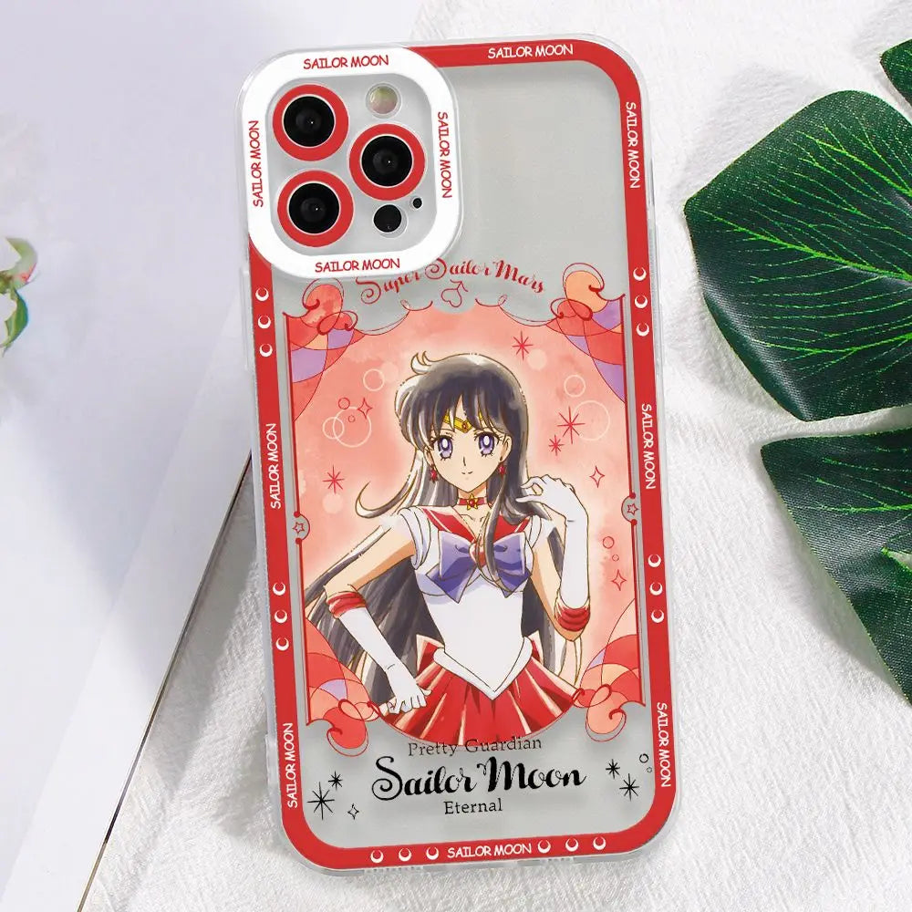 Sailors Moons Girl Phone Case for Apple iPhone 17 Air 16 15 14 Plus 13 12 11 Pro Max Border printing Soft Transparent Cover
