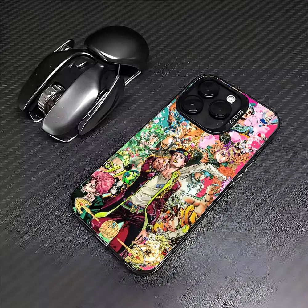 JOJOS B-Bizarres Adventures Phone Case For iPhone 17,16,15,14,13,12,11 Plus,Pro Max,Colored Silver Phone Case