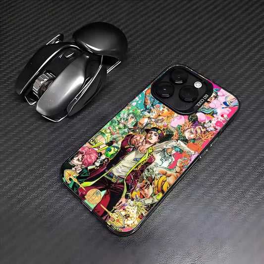 JOJOS B-Bizarres Adventures Phone Case For iPhone 17,16,15,14,13,12,11 Plus,Pro Max,Colored Silver Phone Case