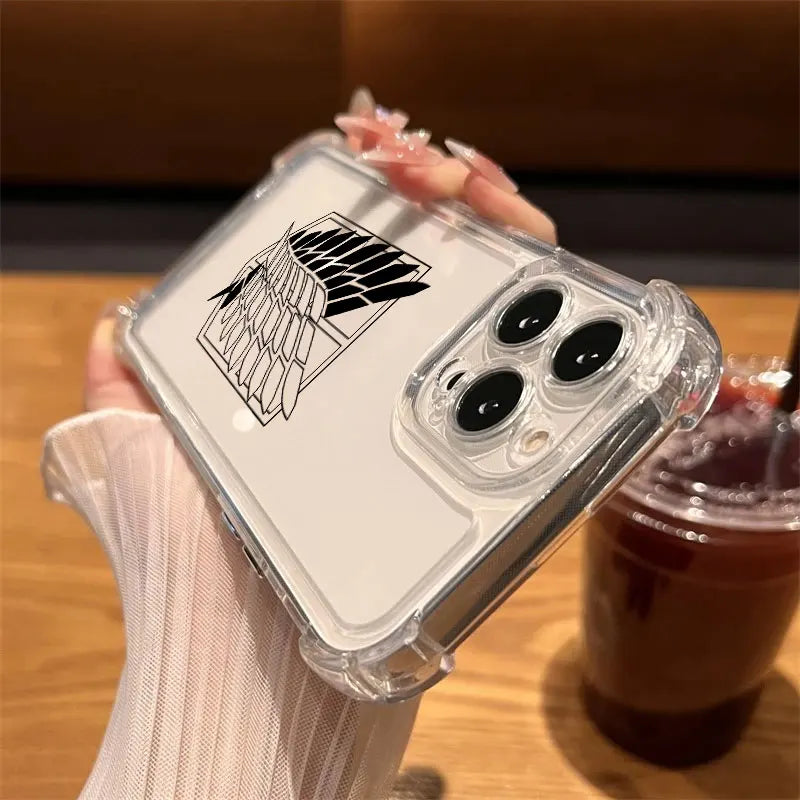 Attacks Anime On Titans Hot Cool Phone Case Clear For iPhone 17 16 14 15 11 12 13 Pro Max 16E Plus 17 Air Soft Shockproof Cover