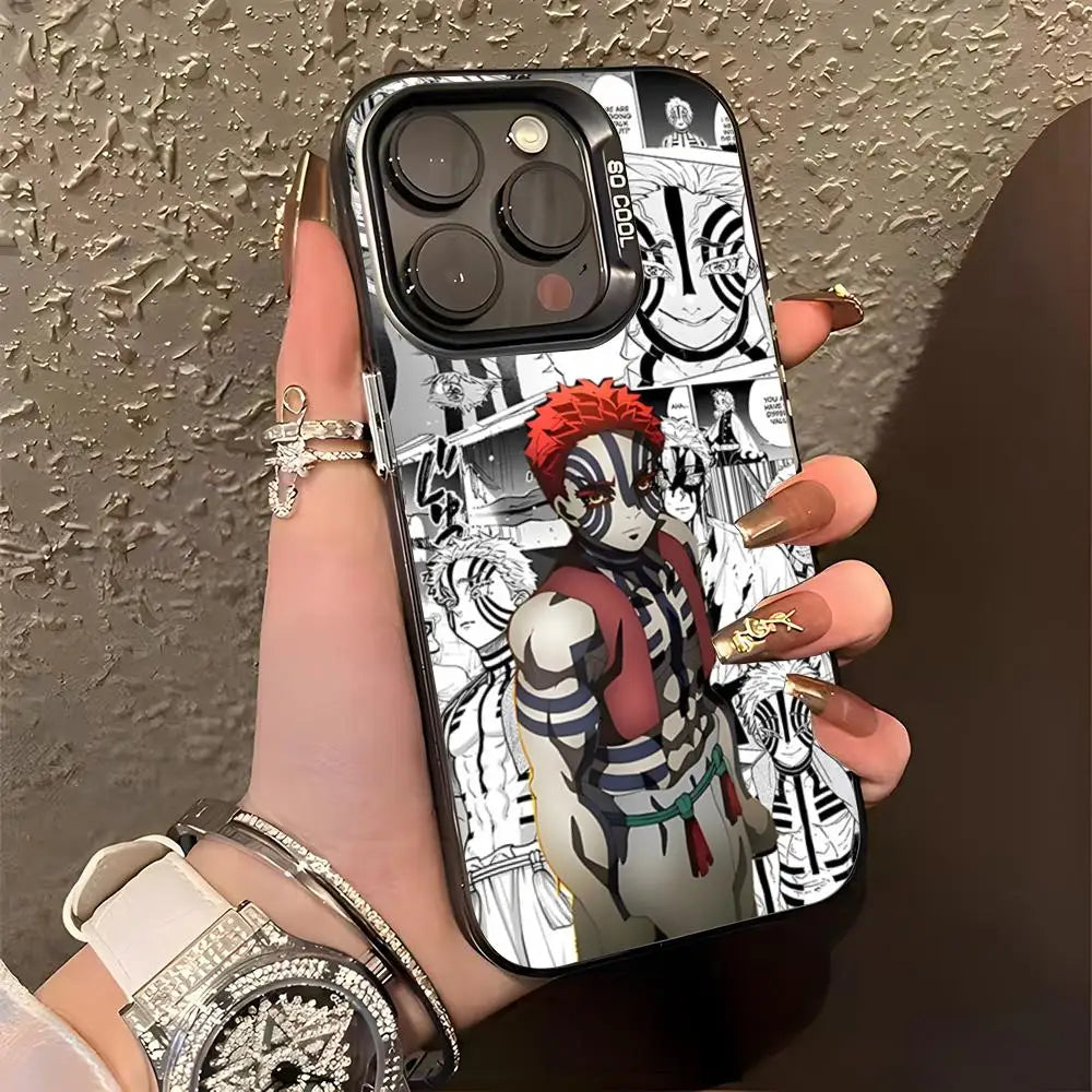A-Akaza Demon Slayer Phone Case For IPhone 17 Pro Max 15 Pro 16 14 Plus 12 13 Mini 11 Pro Shockproof Colorful Cover