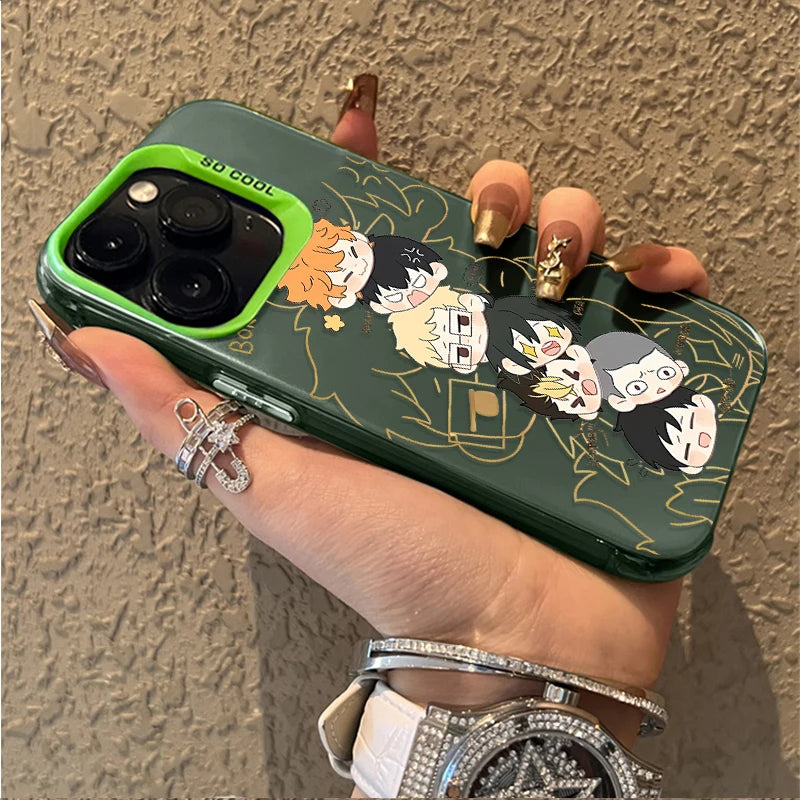 Handsome Anime Haikyuu Hot Hard Case for iPhone 16E 11 12 16 15 14 13 Pro Max XS X XR Plus 8 7 SE 2020 Shockproof Matte Cover PC