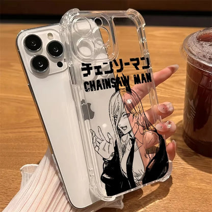Anime Chainsaw Man Denji Phone Case For iPhone 17 Air 16 E 15 14 13 12 11 Pro Max Plus Mini SE 2020 2022 Soft Transparent Cover