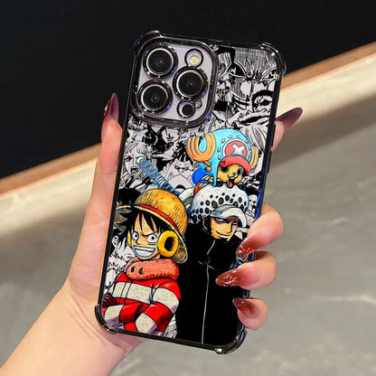 Anime Gear 5 LuffyS Ones Pieces Plating Phone Case For iPhone 17 17e 16e 16 15 14 13 12 11 Pro Max X XR Mini Air Plus Anti-Fall