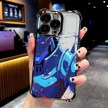 Anime Fullmetal Alchemist Plating Phone Case For Xiaomi 15 14 13 Poco F4 F5 X7 X6 X5 X3 Pro Ultra 5G Anti Fall Airbag Back Cover
