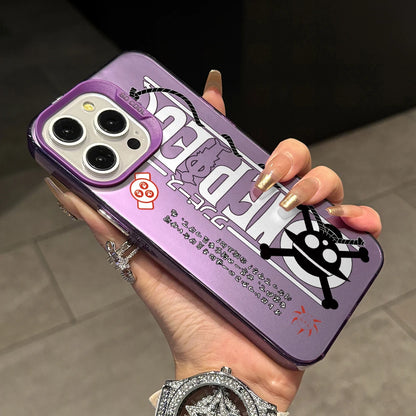 Ones Pieces Logo Phone Case for iPhone 17 Air 16 16e 15 14 Plus 13 12 11 Pro Max X Xs XR 8 Colorful Silver Hard Cover