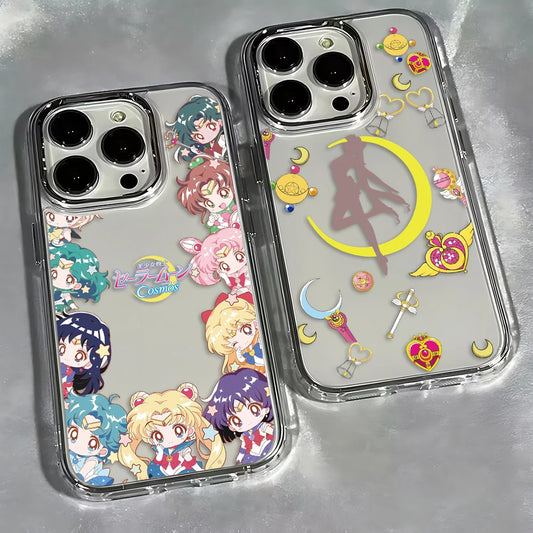 Anime S-Sailors M-Moons Phone Case For iPhone 17 16e 16 15 14 13 12 11 mini Pro Max X XR XSMAX 8 7 Air Plus Clear Soft Cover