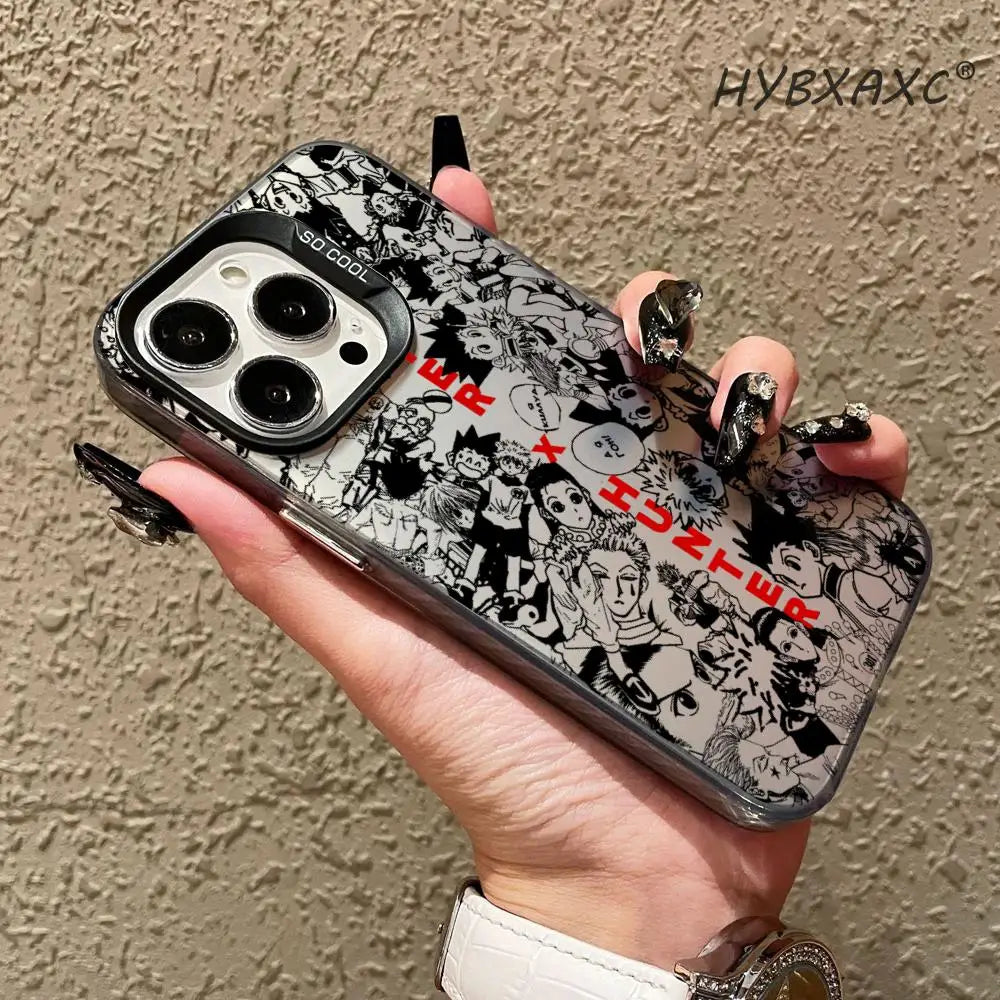 Black HUNTER×HUNTER Hot Anime Phone Case FOR IPhone 17 16 15 Pro MAX 14 13 12 16e 15Pro Plus Shell 17Air Silver Shell IMD Covers