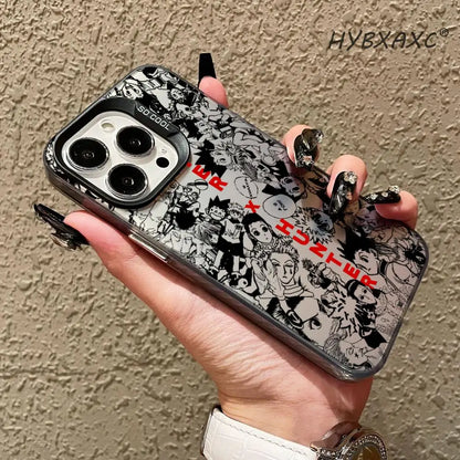 Black HUNTER×HUNTER Hot Anime Phone Case FOR IPhone 17 16 15 Pro MAX 14 13 12 16e 15Pro Plus Shell 17Air Silver Shell IMD Covers