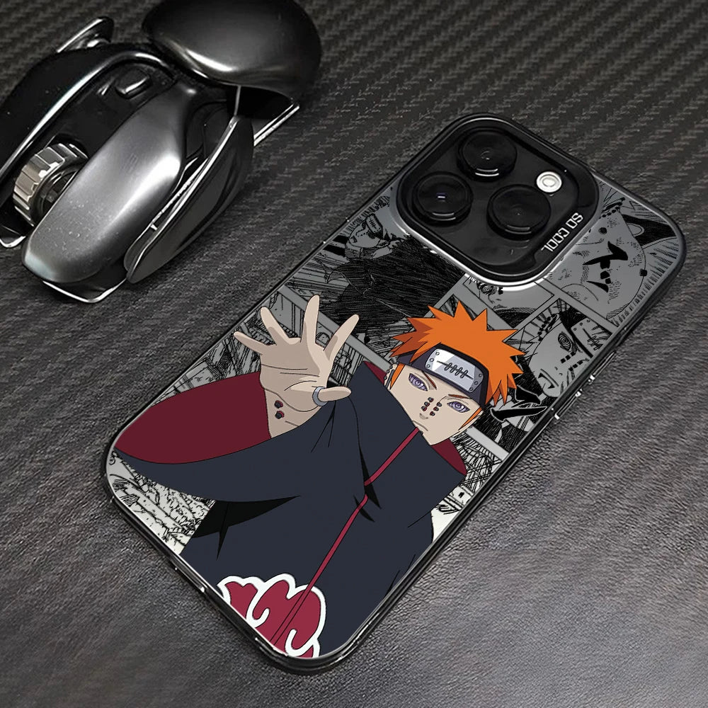 N-NARUTOs K-Kakashies Itachies Phone Case for iPhone 17 Air 16 16e 15 14 Plus 13 12 11 Pro Max X Xs XR 8 Silver Hard Cover