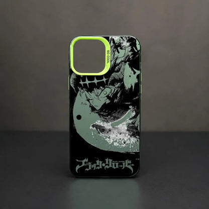 Asta Cartoon B-Black Clover Phone Case iPhone 11/12/13/14/15/16/17 Pro Max Aurora TPU Case Shockproof Slim Stylish Cover