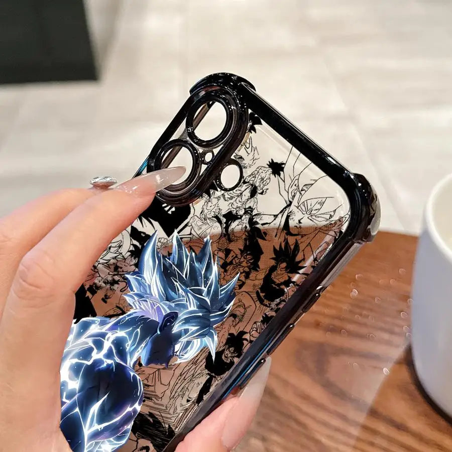 Dragons Balls Friezas Gokus Plating Phone Case For iPhone 17 17e 16e 16 15 14 13 12 11 Pro Max Mini Air Plus Anti-Fall Airabag