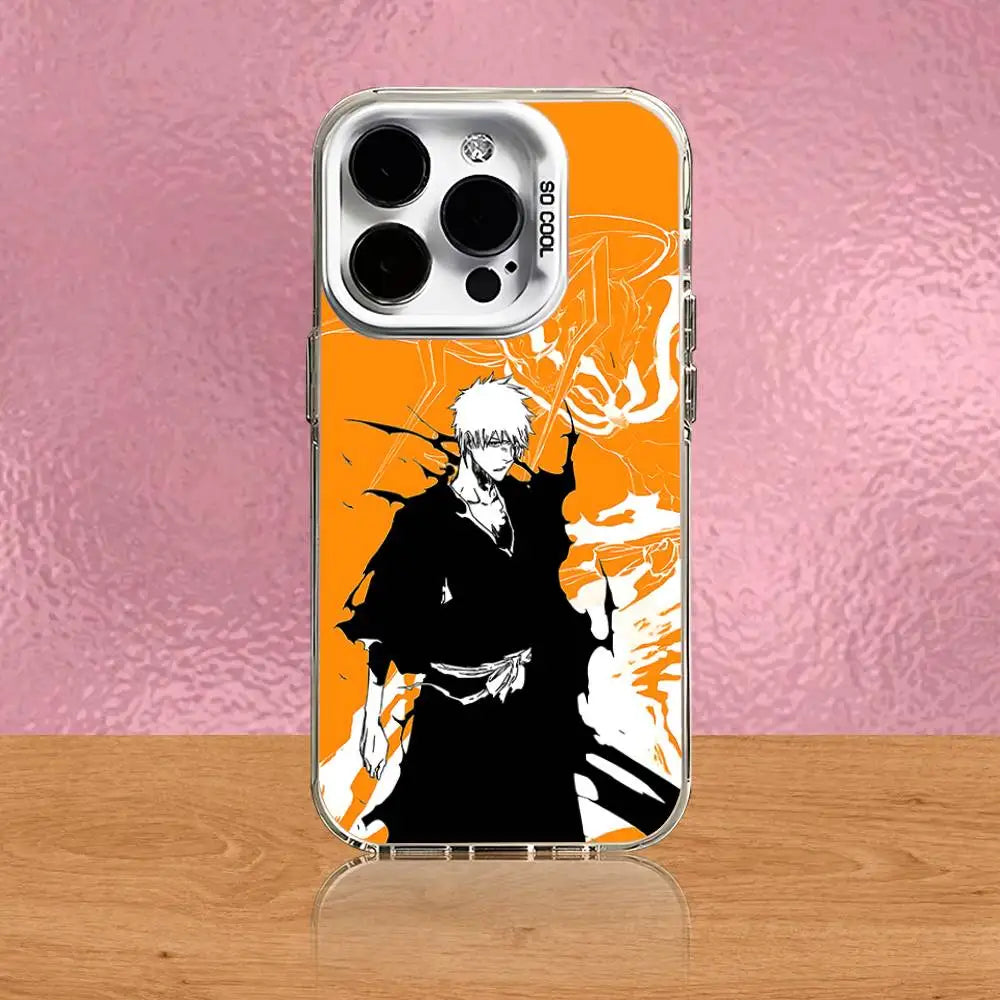 Anime B-Bleach Kurosaki Ichigo Phone Case For iPhone 16,15,14,13,12,11,Pro,XS,Max,Plus,Mini,SE White Candy Matte Shockproof Case