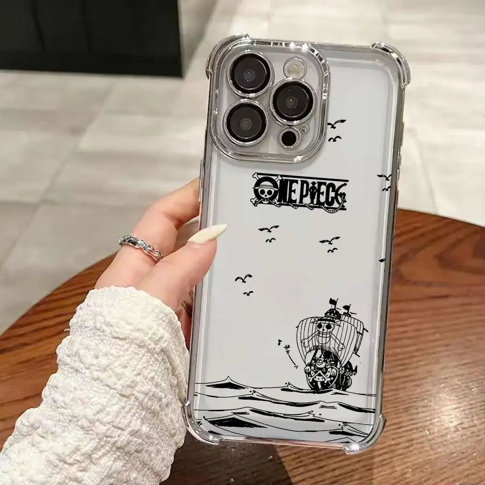 O-One Pieces Manga Funda For iPhone 17 Pro 16 15 14 13 12 11 Pro Max Case 17 Plus 17E 16E 17Air Silicone Protection Phone Cover