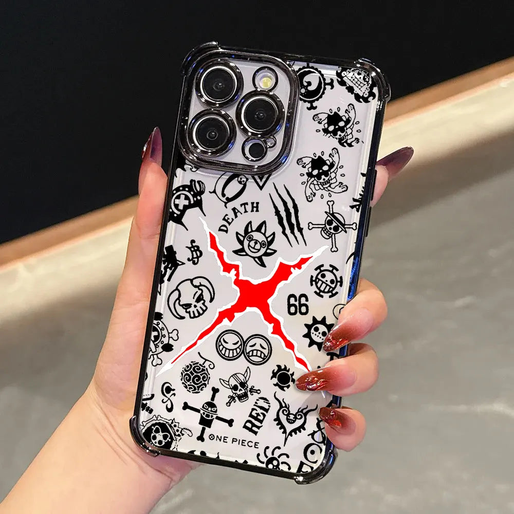 O-One Pieces Manga Funda For iPhone 17 Pro 16 15 14 13 12 11 Pro Max Case 17 Plus 17E 16E 17Air Silicone Protection Phone Cover