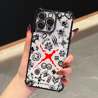 O-One Pieces Manga Funda For iPhone 17 Pro 16 15 14 13 12 11 Pro Max Case 17 Plus 17E 16E 17Air Silicone Protection Phone Cover