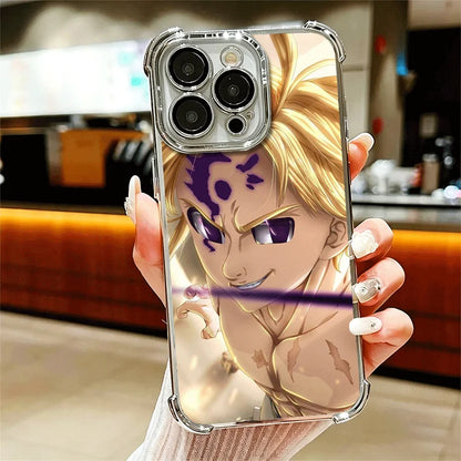 Seven D-Deadlys Sins Meliodas Phone Case For iPhone 15 16 17 Air 14 Pro Max 16E Plus 13 12 Mini Plating Anti-Fall Fundas