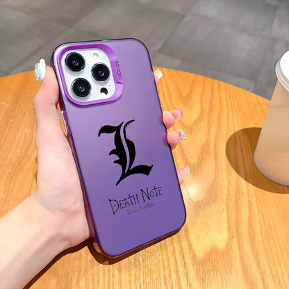 Anime D-Death Note Comics Phone Case For iPhone 16 15 14 13 12 11 Pro Max Plus – Colorful Gradient Soft TPU Back Cover