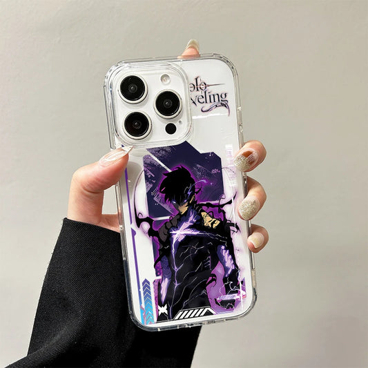 Solo Leveling Sung Jin-Woo Wireless Charging Case for iPhone 17 Air 16 E 15 14 Plus 13 12 Mini 11 Pro Max Silicone Hard Cover