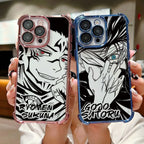 Anime Jujutsu Kaisen Gojo Plating Case For iPhone 16 15 14 13 12 11 Pro Max X XR XSMax 7 8 Plus Anti-Fall Airabag Back Cover