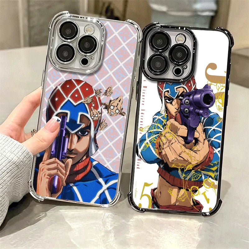 JoJo Adventure Guido Mista Soft Phone Case For iPhone 15 16 17 Air 14 Pro Max 16E Plus 13 12 Mini Plating Anti-Fall Fundas
