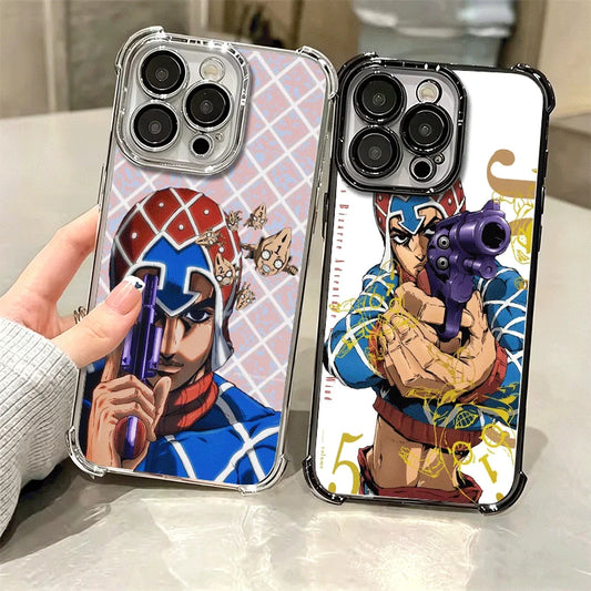 JoJo Adventure Guido Mista Soft Phone Case For iPhone 15 16 17 Air 14 Pro Max 16E Plus 13 12 Mini Plating Anti-Fall Fundas