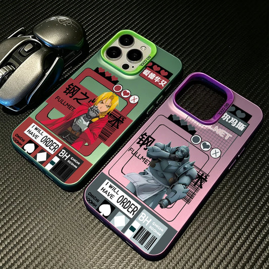 Anime Fullmetals Alchemists Phone Case for iPhone 17 Air 16 16e 15 14 Plus 13 12 11 Pro Max X Xs XR 8 Colorful Silver Hard Cover